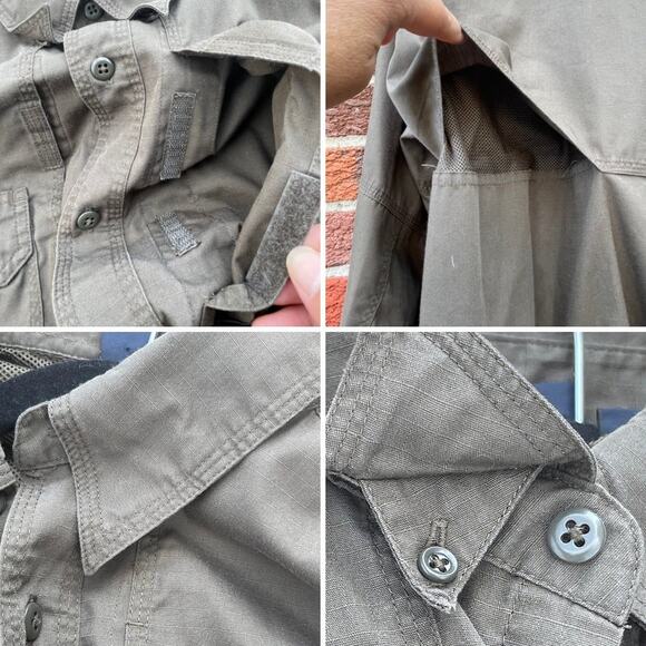 gorpcore athleisure outdoorsy 5.11 Tactical Long sleeve button Shirt Mens large - Picture 5 of 12